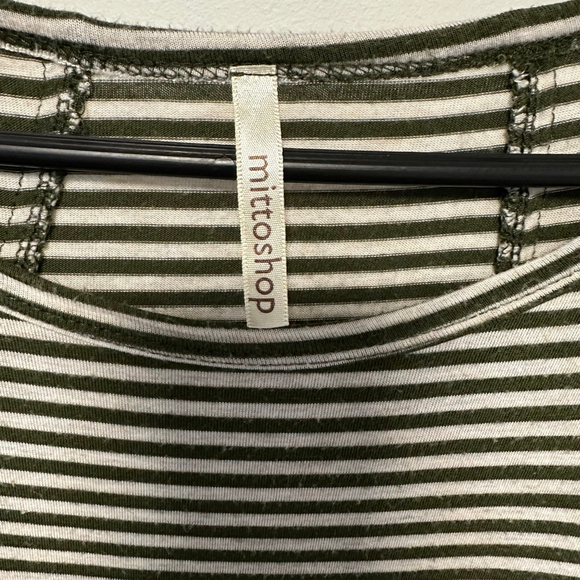 Women's mittoshop Striped Top Size S/M Green and White Oversized - Picture 7 of 12